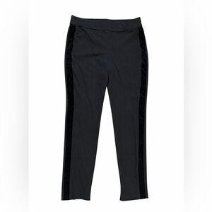 Chico’s Travelers Black Slim Pants Velvet Side Panels Pull-On